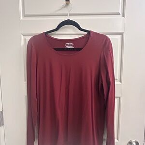 Chico's Deep Red Long Sleeve Tee